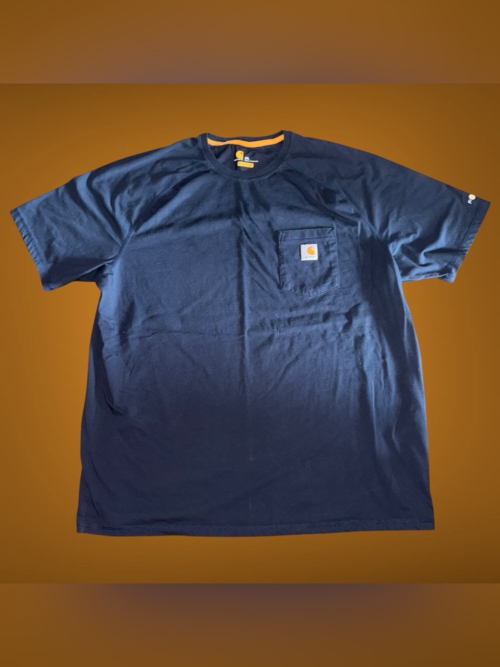 Men's Carhartt Force Relaxed Fit Navy Blue Pocket T-Shirt (2XL) Workwear